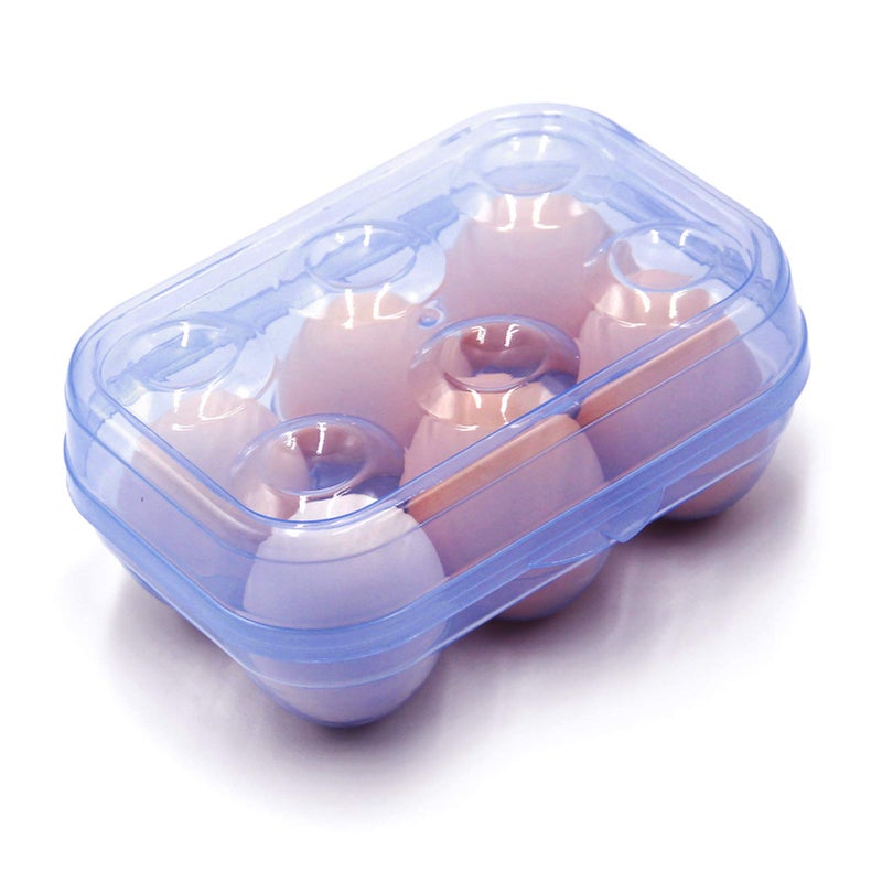 JAMOR 6 Grid Egg Storage Box Refrigerator Crisper Egg Protection Box Portable Egg Carriage Container For Camping Picnic Essential (Blue) - Image 1